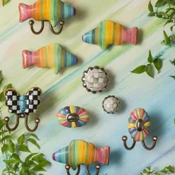 MacKenzie-Childs Sterling Check Round Knob< Finishing Touches|Room Accents
