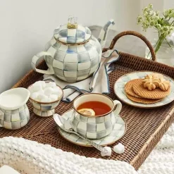 MacKenzie-Childs Sterling Check Saucer< The Coffee Shop|Dinnerware & Flatware