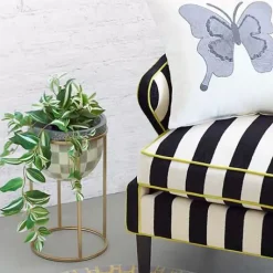 MacKenzie-Childs Sterling Check Short Plant Stand< Outdoor|Room Accents
