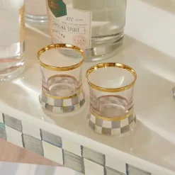 MacKenzie-Childs Sterling Check Shot Glass< Fall Entertaining|Drinkware