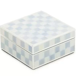 MacKenzie-Childs Sterling Check Silver Plated Trinket Box< Room Accents