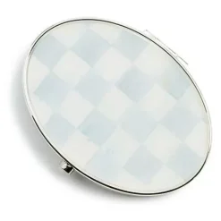MacKenzie-Childs Sterling Check Silver Plated Compact Mirror< Accessories
