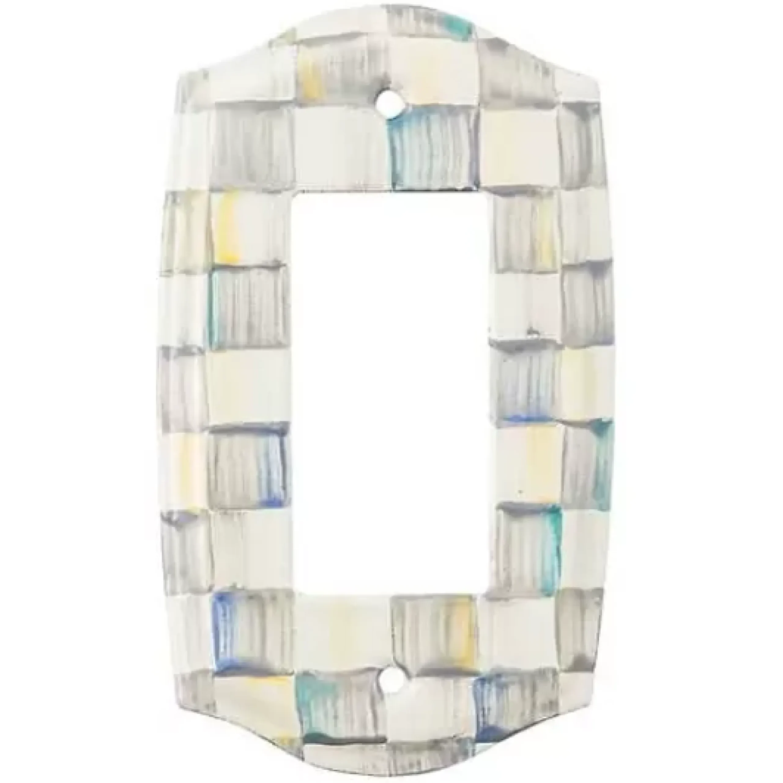 MacKenzie-Childs Sterling Check Single Rocker Switch Plate< Finishing Touches|Room Accents