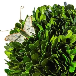 MacKenzie-Childs Sterling Check Small Boxwood Centerpiece< Spring|Greenery & Florals