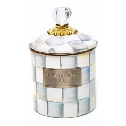 MacKenzie-Childs Sterling Check Small Canister< Room Accents|Kitchen Storage & Organization