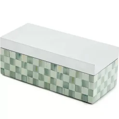 MacKenzie-Childs Sterling Check Small Lacquer Decorative Box with Hinged Lid< Room Accents