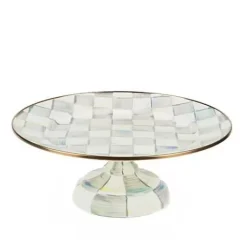 MacKenzie-Childs Sterling Check Small Pedestal Platter< Serveware