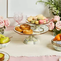MacKenzie-Childs Sterling Check Small Pedestal Platter< Serveware