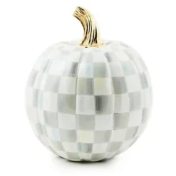 MacKenzie-Childs Sterling Check Small Pumpkin< Pumpkins|The Fall Shop