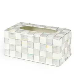 MacKenzie-Childs Sterling Check Standard Tissue Box Cover< Bath & Bath Accessories|Room Accents