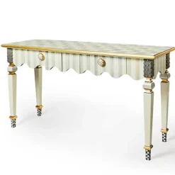 MacKenzie-Childs Sterling Check  Stripe Console Table< Storage Furniture|Living Room