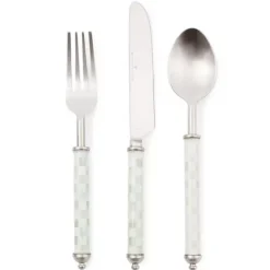 MacKenzie-Childs Sterling Check Supper Club 3-Piece Place Setting< Fall Entertaining|Dinnerware & Flatware