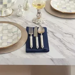 MacKenzie-Childs Sterling Check Supper Club 3-Piece Place Setting< Fall Entertaining|Dinnerware & Flatware