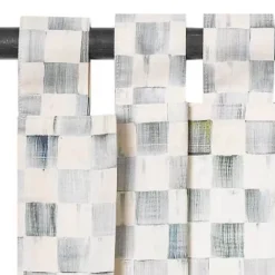 MacKenzie-Childs Sterling Check Tab Top Valance< Room Accents