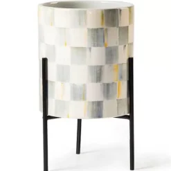 MacKenzie-Childs Sterling Check Tabletop Planter< Spring|Greenery & Florals