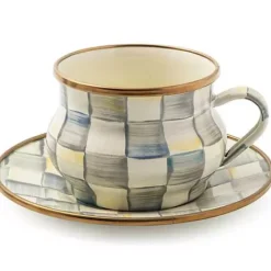 MacKenzie-Childs Sterling Check Teacup< The Coffee Shop|Drinkware