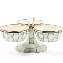 MacKenzie-Childs Sterling Check Triplicity< Bar Entertaining|Serveware