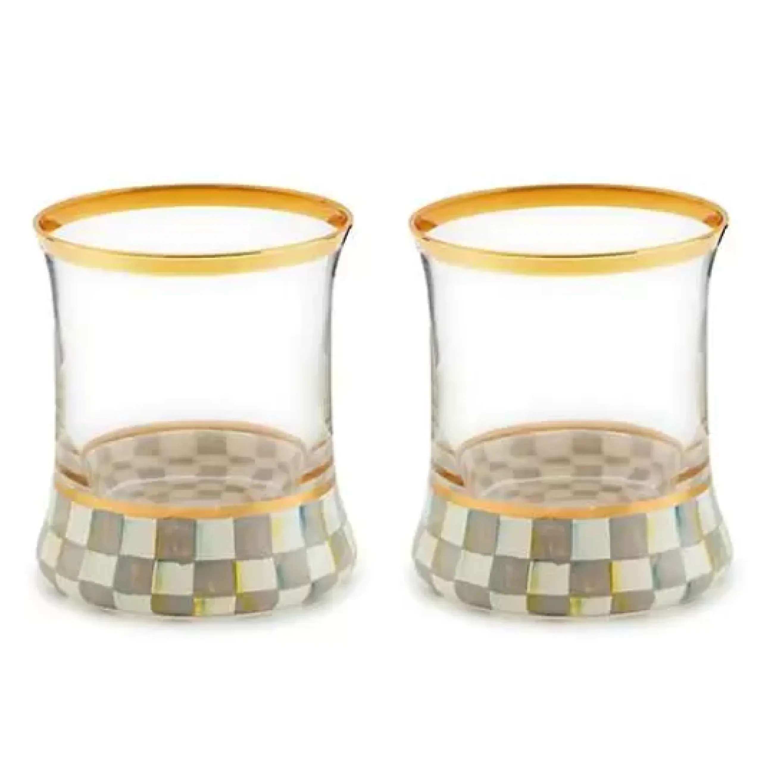 MacKenzie-Childs Sterling Check Tumbler Glass, Set of 2< Kitchen & Dining Sets|Fall Entertaining