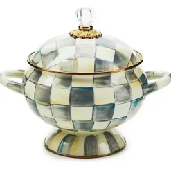 MacKenzie-Childs Sterling Check Tureen< Fall Entertaining|Serveware