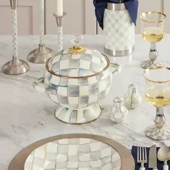 MacKenzie-Childs Sterling Check Tureen< Fall Entertaining|Serveware
