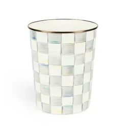 MacKenzie-Childs Sterling Check Waste Bin< Bath & Bath Accessories|Room Accents