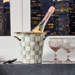 MacKenzie-Childs Sterling Check Wine Cooler< Bar Entertaining|Serveware