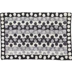 MacKenzie-Childs Stripe Dot Grey Bath Rug< Bath & Bath Accessories|Rugs