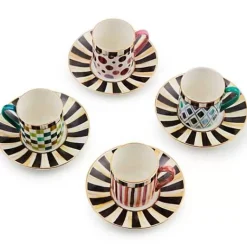 MacKenzie-Childs Sweetheart Espresso Cup  Saucer, Set of 4< Kitchen & Dining Sets|The Coffee Shop