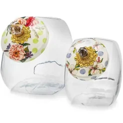 MacKenzie-Childs Sweets Jar with Wildflowers Blue Lid< Kitchen Storage & Organization