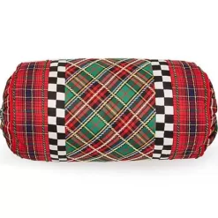 MacKenzie-Childs Tartan Beaded Bolster Pillow< Pillows, Throws, & Cushions