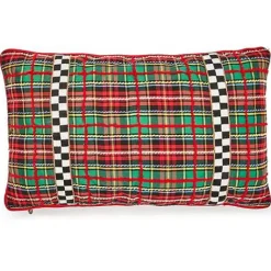 MacKenzie-Childs Tartan Beaded Lumbar Pillow< Pillows, Throws, & Cushions