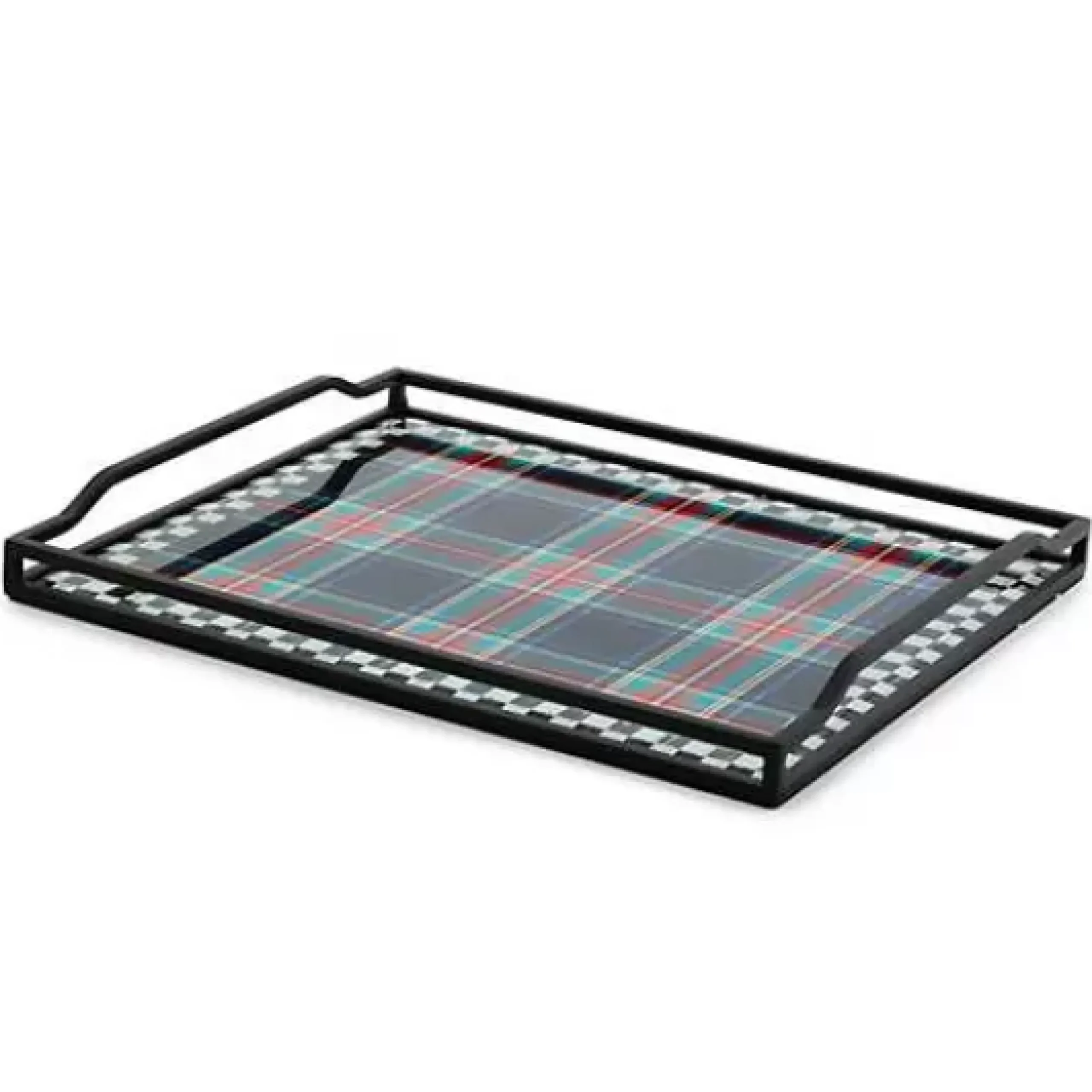 MacKenzie-Childs Tartan Black Butler's Tray< Room Accents