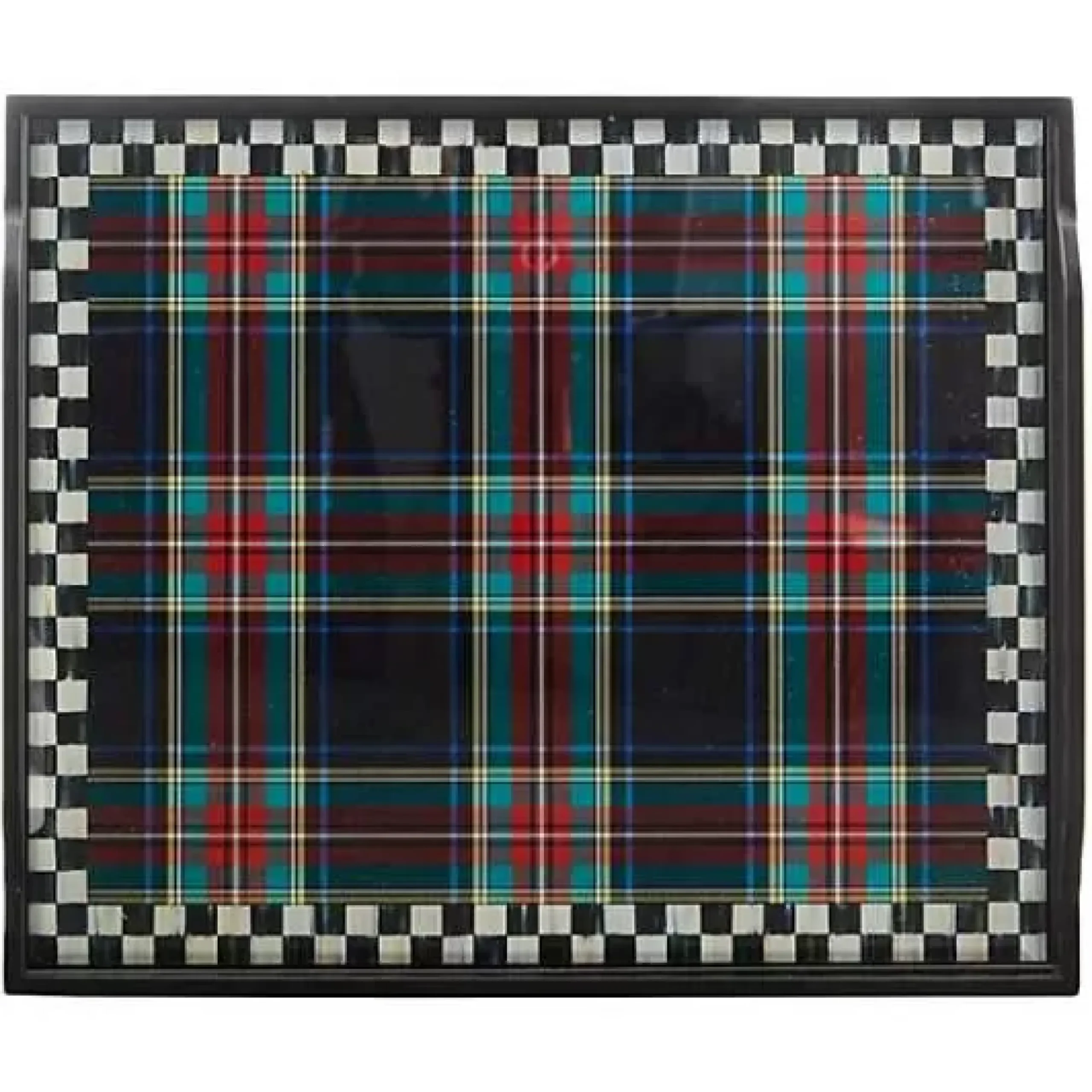 MacKenzie-Childs Tartan Black Butler's Tray< Room Accents
