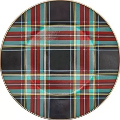 MacKenzie-Childs Tartan Black Dinner Plate< Dinnerware & Flatware