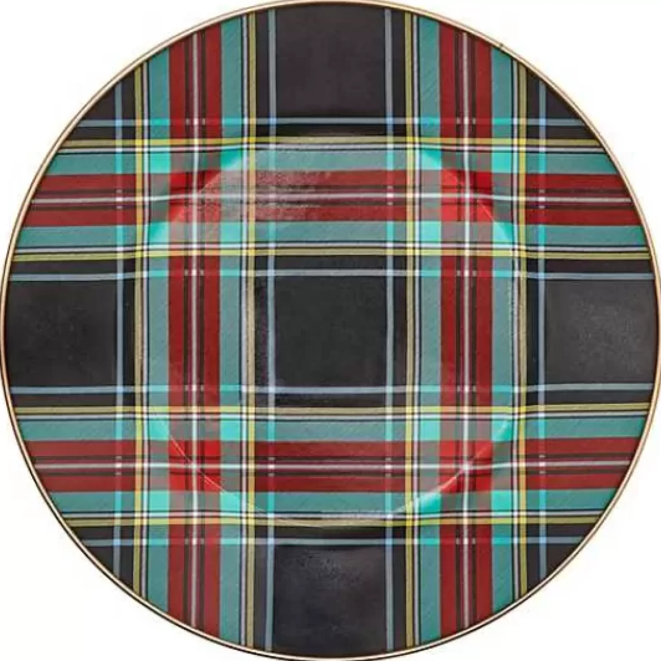 MacKenzie-Childs Tartan Black Dinner Plate< Dinnerware & Flatware