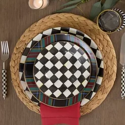 MacKenzie-Childs Tartan Black Dinner Plate< Dinnerware & Flatware