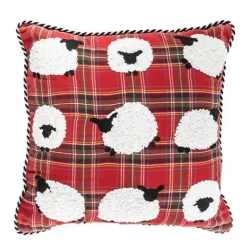 MacKenzie-Childs Tartan Sheep Throw Pillow< Holiday|Pillows, Throws, & Cushions