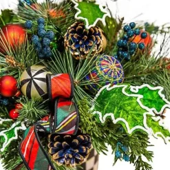 MacKenzie-Childs Tartastic Centerpiece< Holiday|Greenery & Florals