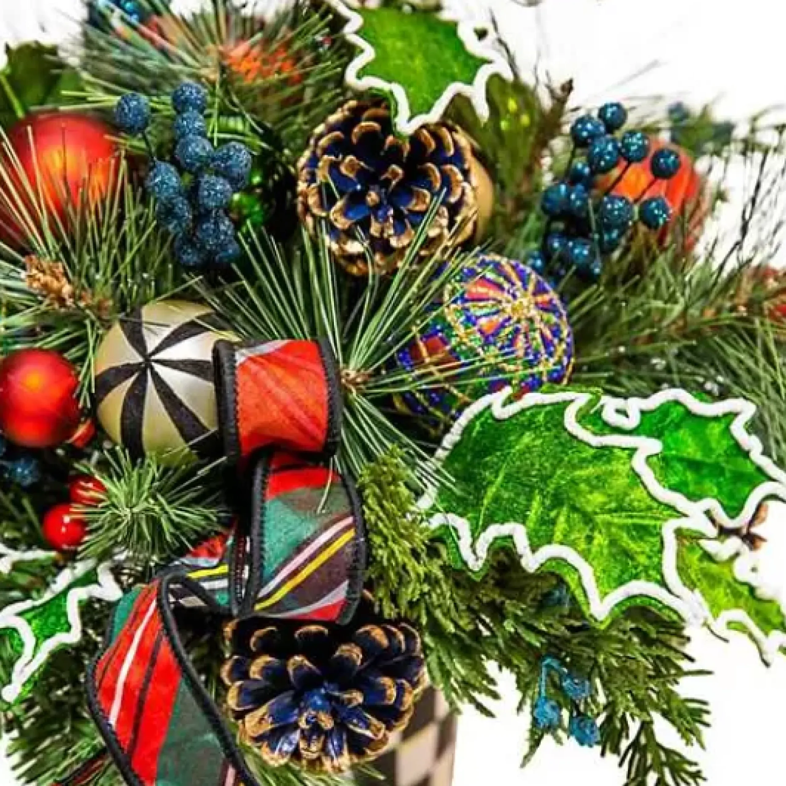 MacKenzie-Childs Tartastic Centerpiece< Holiday|Greenery & Florals