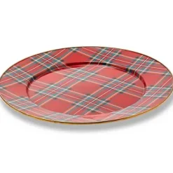 MacKenzie-Childs Tartastic Enamel Serving Platter - Red< Holiday|Serveware