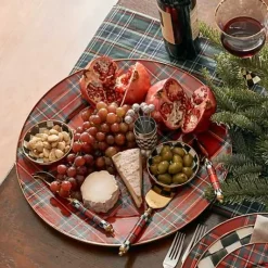 MacKenzie-Childs Tartastic Enamel Serving Platter - Red< Holiday|Serveware