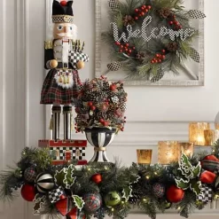MacKenzie-Childs Tartastic Illuminated Garland< Holiday|Greenery & Florals