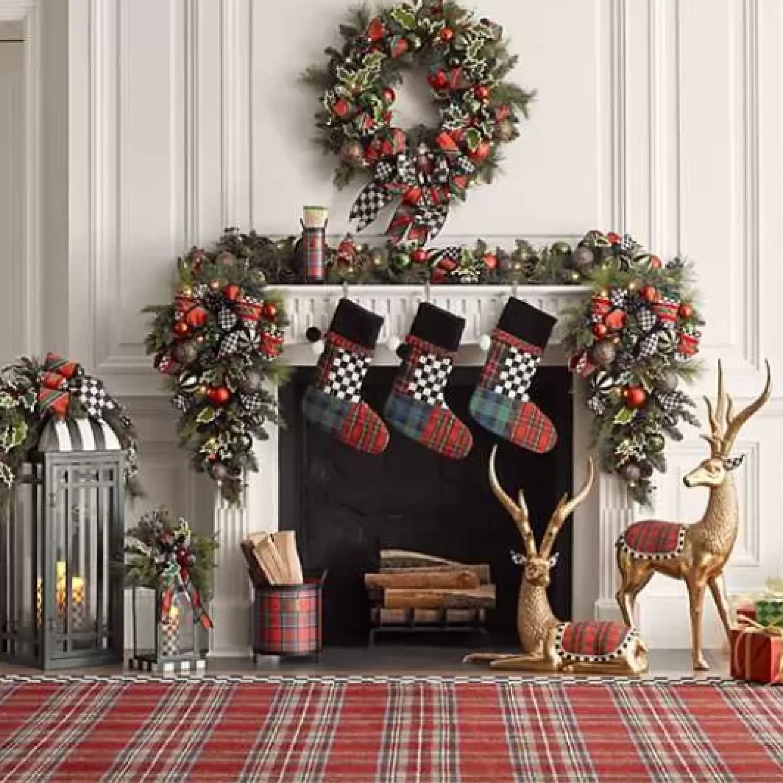 MacKenzie-Childs Tartastic Kindling Holder< Holiday|Outdoor