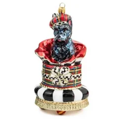 MacKenzie-Childs Tartastic Scotty Surprise Glass Ornament< Holiday