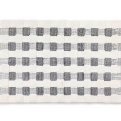 MacKenzie-Childs Texture Check Sterling White Basic Bath Rug< Bath & Bath Accessories|Rugs