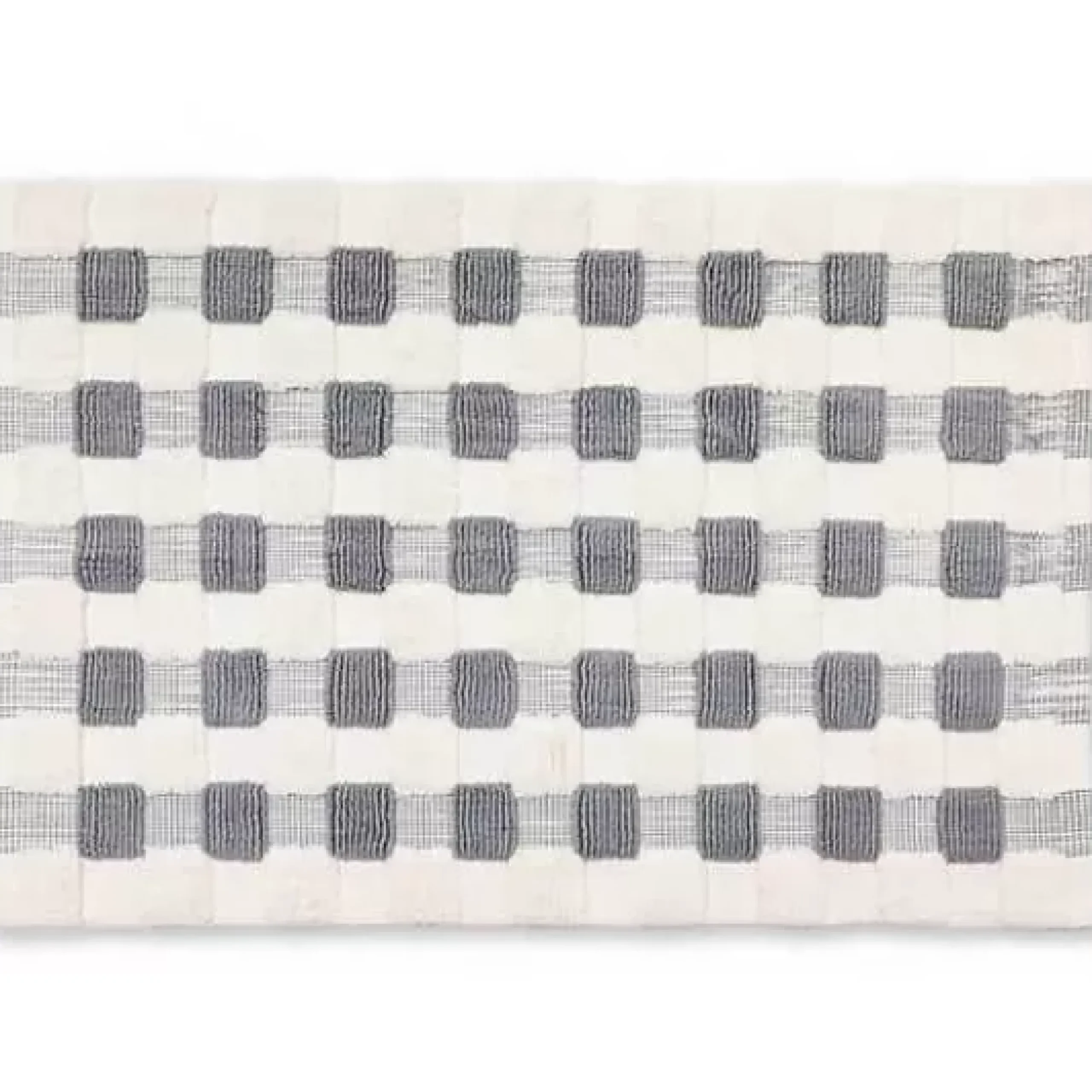 MacKenzie-Childs Texture Check Sterling White Basic Bath Rug< Bath & Bath Accessories|Rugs