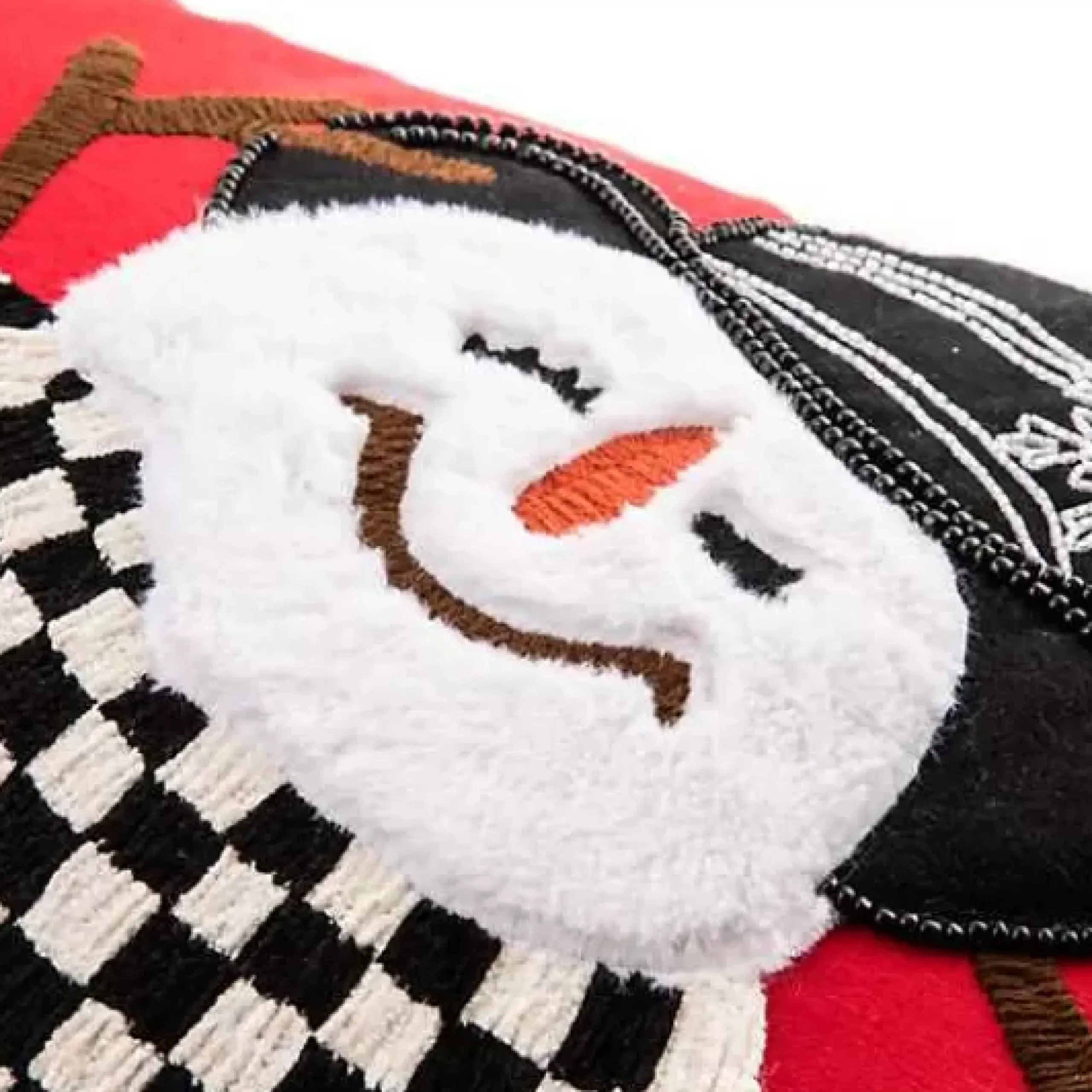 MacKenzie-Childs Top Hat Snowman Lumbar Pillow< Holiday|Pillows, Throws, & Cushions