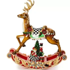 MacKenzie-Childs Traditional Christmas Illuminated Rocking Reindeer< Room Accents