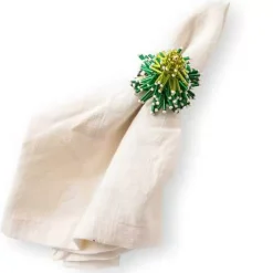 MacKenzie-Childs Tree  Candy Cane Napkin Rings, Set of 4< Holiday|Kitchen & Dining Sets