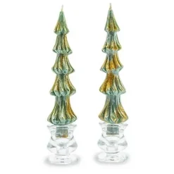 MacKenzie-Childs Tree Dinner Candles - 8 - Green - Set of 2< Holiday|Candles & Fragrances